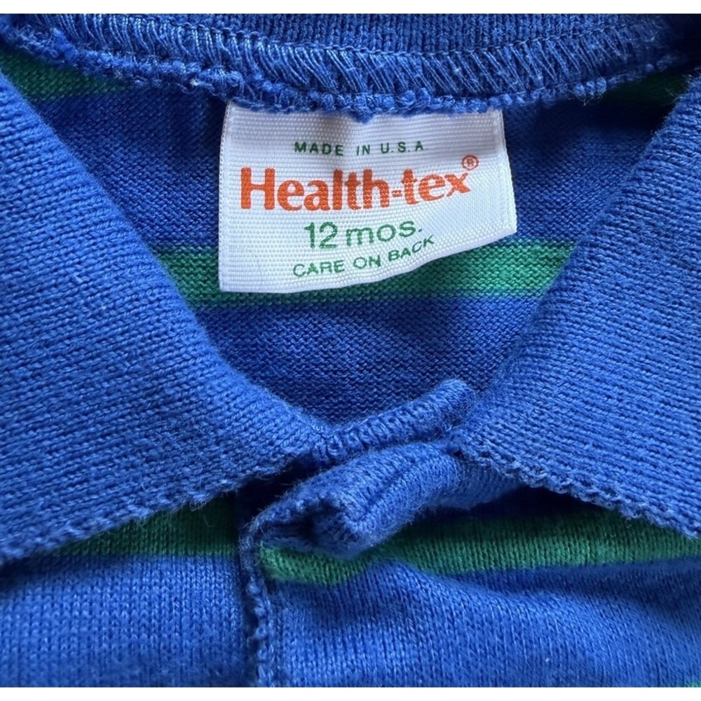 2 Vintage Baby Boy Train Romper Outfit & Health-Tex Overalls 12-18 Months - Picture 9 of 11